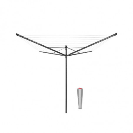 Uscator de rufe pentru exterior Brabantia Lift-O-Matic 1003464, 50 m, Inaltime reglabila, Baza betonare, Rezistent la coroziune, Negru