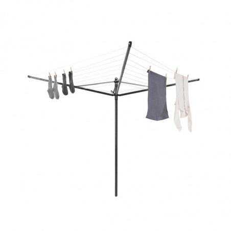Uscator de rufe pentru exterior Brabantia Lift-O-Matic 1003464, 50 m, Inaltime reglabila, Baza betonare, Rezistent la coroziune, Negru