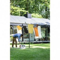 Uscator de rufe pentru exterior Brabantia Lift-O-Matic 1003464, 50 m, Inaltime reglabila, Baza betonare, Rezistent la coroziune, Negru