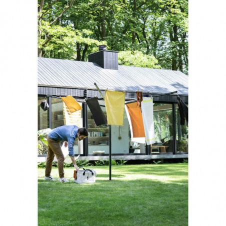 Uscator de rufe pentru exterior Brabantia Lift-O-Matic 1003464, 50 m, Inaltime reglabila, Baza betonare, Rezistent la coroziune, Negru
