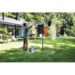 Uscator de rufe pentru exterior Brabantia Lift-O-Matic 1003464, 50 m, Inaltime reglabila, Baza betonare, Rezistent la coroziune, Negru