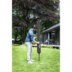 Uscator de rufe pentru exterior Brabantia Lift-O-Matic 1003467, 50 m, Inaltime reglabilă, Baza pentru betonare, Husa, Geanta clesti, Rezistent la coroziune, Negru