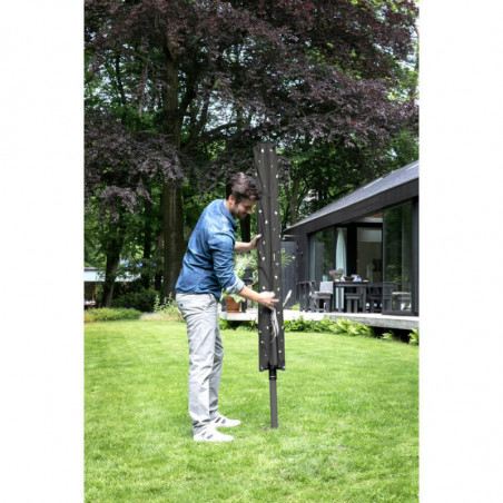Uscator de rufe pentru exterior Brabantia Lift-O-Matic 1003467, 50 m, Inaltime reglabilă, Baza pentru betonare, Husa, Geanta clesti, Rezistent la coroziune, Negru