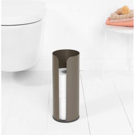 Suport hartie igienica Brabantia ReNew 1003472, Triplu, Rezistent la coroziune, Gri inchis
