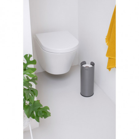 Suport hartie igienica Brabantia ReNew 1003472, Triplu, Rezistent la coroziune, Gri inchis