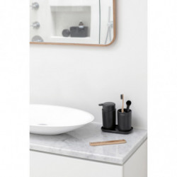 Set accesorii baie Brabantia ReNew 1003491, 3 piese, 250 ml, Rezistent la coroziune, Gri inchis