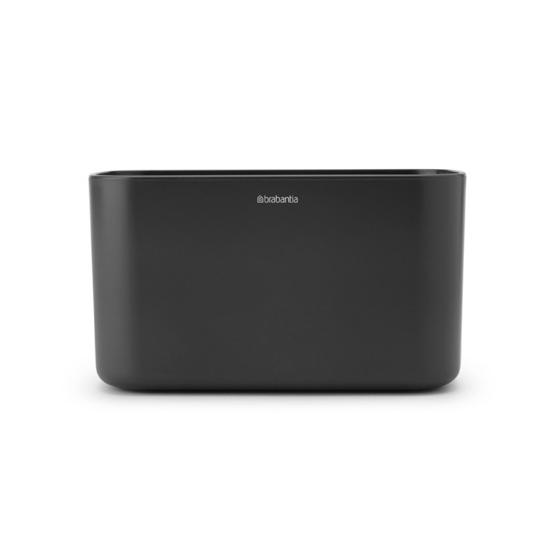 Organizator periute de dinti Cutie Brabantia ReNew 1003493, Rezistent la coroziune, Separator intern, Baza antiderapanta, Gri inchis