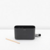 Organizator periute de dinti Cutie Brabantia ReNew 1003493, Rezistent la coroziune, Separator intern, Baza antiderapanta, Gri inchis
