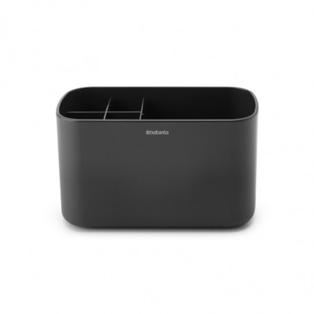 Organizator periute de dinti Cutie Brabantia ReNew 1003493, Rezistent la coroziune, Separator intern, Baza antiderapanta, Gri inchis