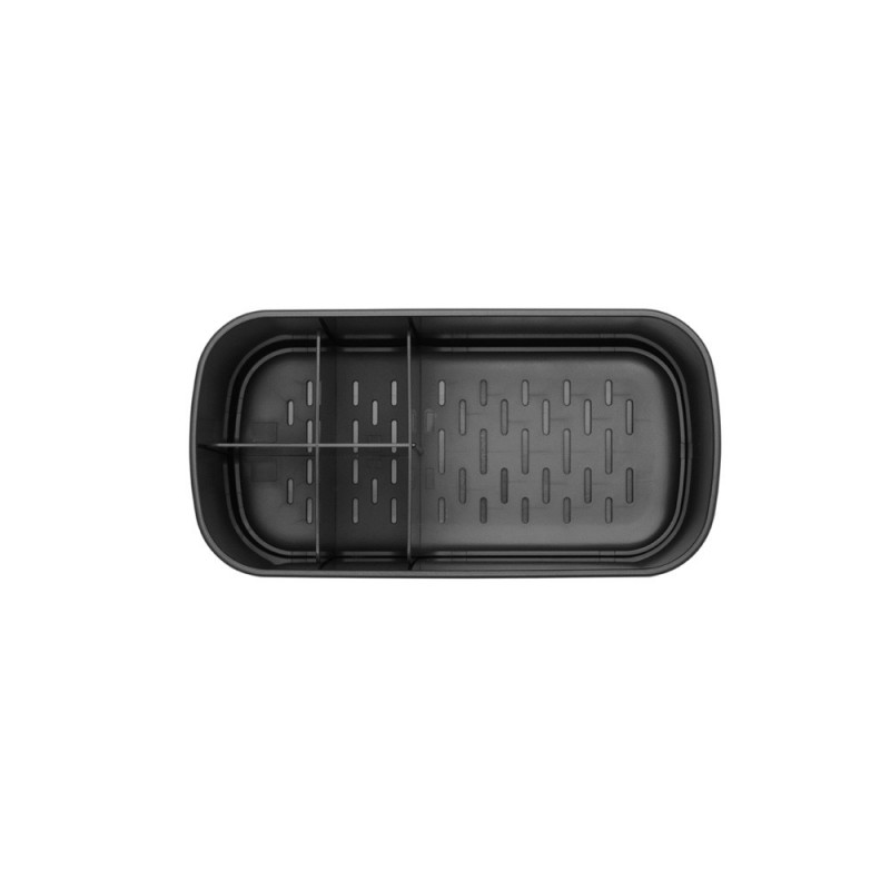 Organizator periute de dinti Cutie Brabantia ReNew 1003493, Rezistent la coroziune, Separator intern, Baza antiderapanta, Gri inchis