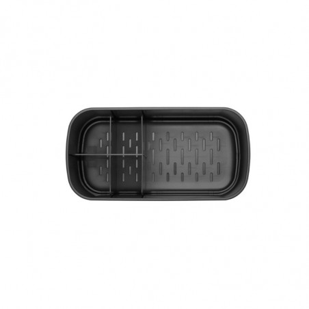 Organizator periute de dinti Cutie Brabantia ReNew 1003493, Rezistent la coroziune, Separator intern, Baza antiderapanta, Gri inchis