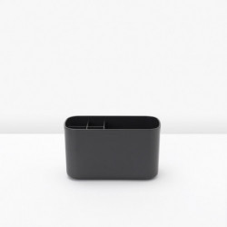 Organizator periute de dinti Cutie Brabantia ReNew 1003493, Rezistent la coroziune, Separator intern, Baza antiderapanta, Gri inchis