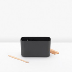 Organizator periute de dinti Cutie Brabantia ReNew 1003493, Rezistent la coroziune, Separator intern, Baza antiderapanta, Gri inchis