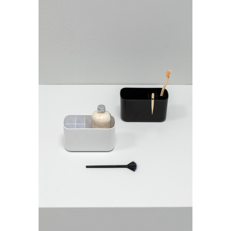 Organizator periute de dinti Cutie Brabantia ReNew 1003493, Rezistent la coroziune, Separator intern, Baza antiderapanta, Gri inchis