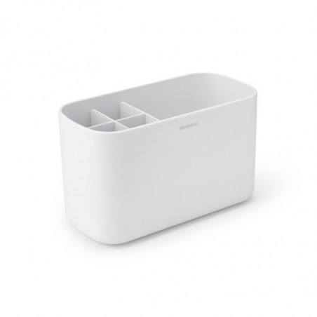 Organizator pentru periute de dinti Brabantia ReNew 1003494, Rezistent la coroziune, Separator intern, Baza antiderapanta, Alb