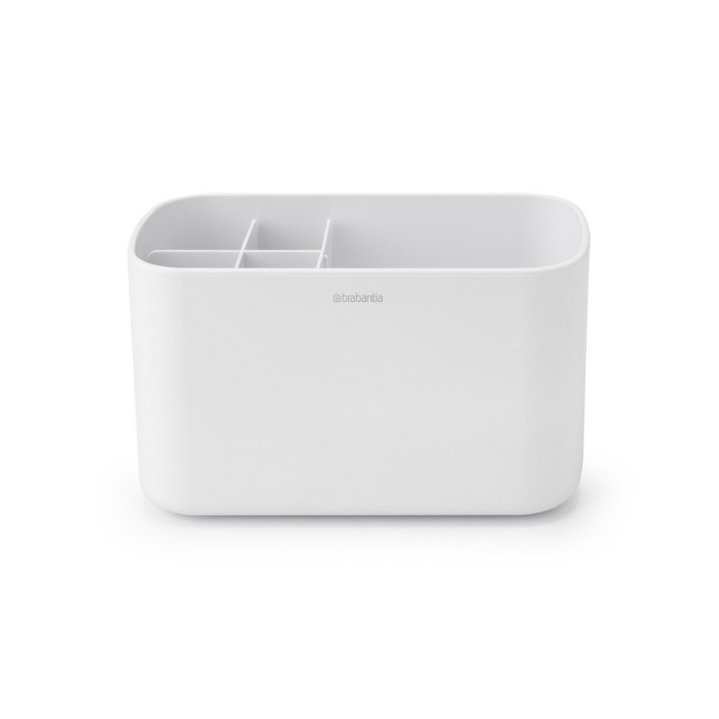 Organizator pentru periute de dinti Brabantia ReNew 1003494, Rezistent la coroziune, Separator intern, Baza antiderapanta, Alb