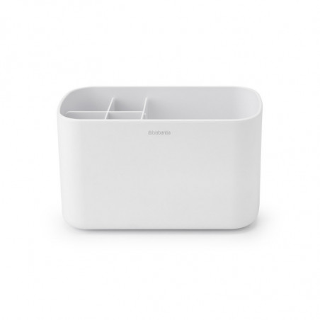 Organizator pentru periute de dinti Brabantia ReNew 1003494, Rezistent la coroziune, Separator intern, Baza antiderapanta, Alb