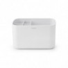 Organizator pentru periute de dinti Brabantia ReNew 1003494, Rezistent la coroziune, Separator intern, Baza antiderapanta, Alb