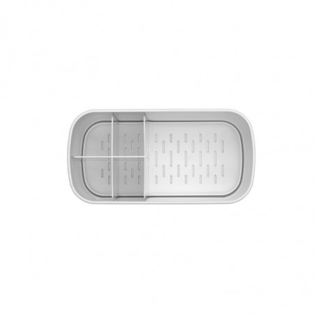 Organizator pentru periute de dinti Brabantia ReNew 1003494, Rezistent la coroziune, Separator intern, Baza antiderapanta, Alb