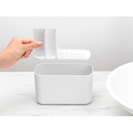 Organizator pentru periute de dinti Brabantia ReNew 1003494, Rezistent la coroziune, Separator intern, Baza antiderapanta, Alb