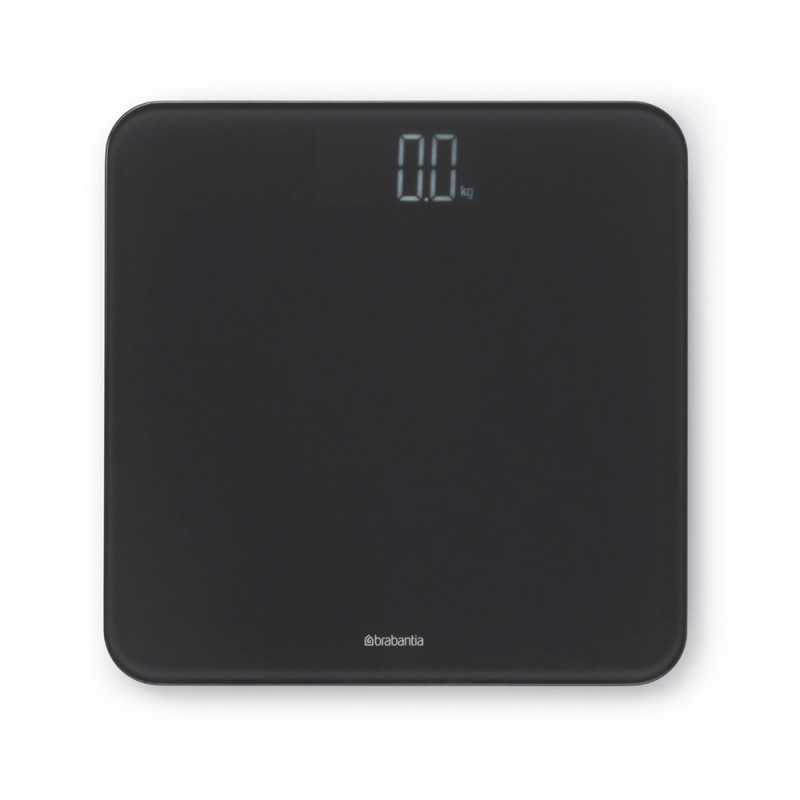 Cantar digital Brabantia ReNew 1003495, Pana la 180 kg, Cu baterii, Inchidere automata, Gri inchis