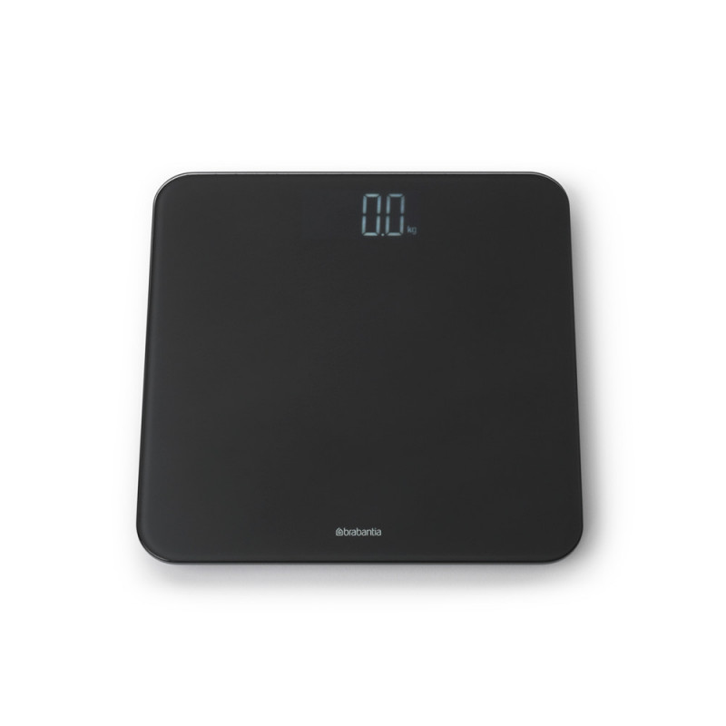 Cantar digital Brabantia ReNew 1003495, Pana la 180 kg, Cu baterii, Inchidere automata, Gri inchis