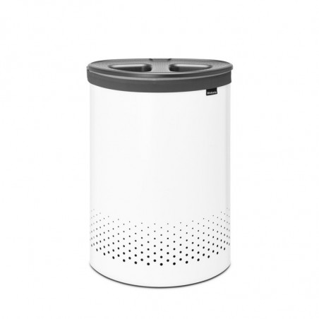 Cos de rufe Brabantia Selector 1003787, 55 L, 2 compartimente, Orificii aerisire, Umplere fara deschidere, Alb