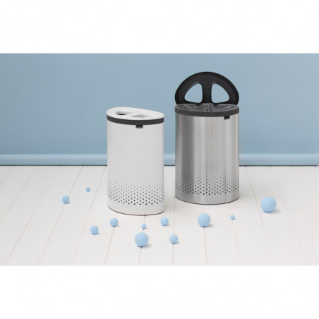 Cos de rufe Brabantia Selector 1003787, 55 L, 2 compartimente, Orificii aerisire, Umplere fara deschidere, Alb