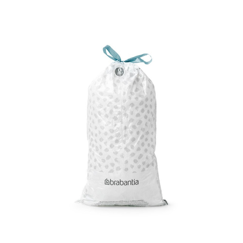 Saci de gunoi Brabantia PerfectFit FlatBack+/Bo 1004144, dimensiune O, 30 l, 20 buc, alb