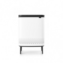 Cos de rufe Brabantia Bo 1004176, 2x45 L, Umplere fara deschidere, Orificii aerisire, Picioare reglabile, Alb