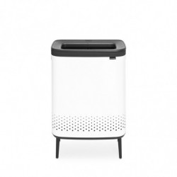 Cos de rufe Brabantia Bo 1004176, 2x45 L, Umplere fara deschidere, Orificii aerisire, Picioare reglabile, Alb
