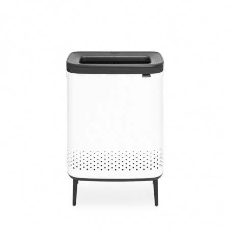 Cos de rufe Brabantia Bo 1004176, 2x45 L, Umplere fara deschidere, Orificii aerisire, Picioare reglabile, Alb