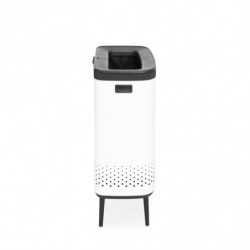 Cos de rufe Brabantia Bo 1004176, 2x45 L, Umplere fara deschidere, Orificii aerisire, Picioare reglabile, Alb