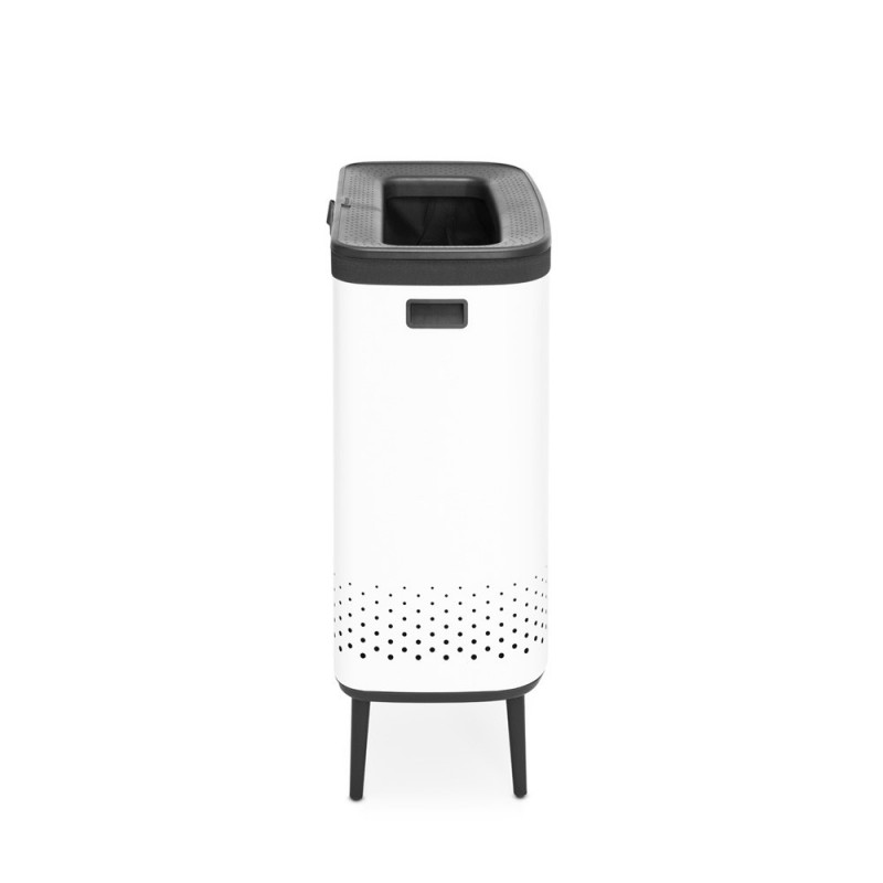 Cos de rufe Brabantia Bo 1004176, 2x45 L, Umplere fara deschidere, Orificii aerisire, Picioare reglabile, Alb