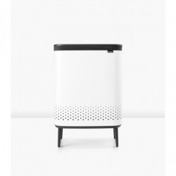 Cos de rufe Brabantia Bo 1004176, 2x45 L, Umplere fara deschidere, Orificii aerisire, Picioare reglabile, Alb
