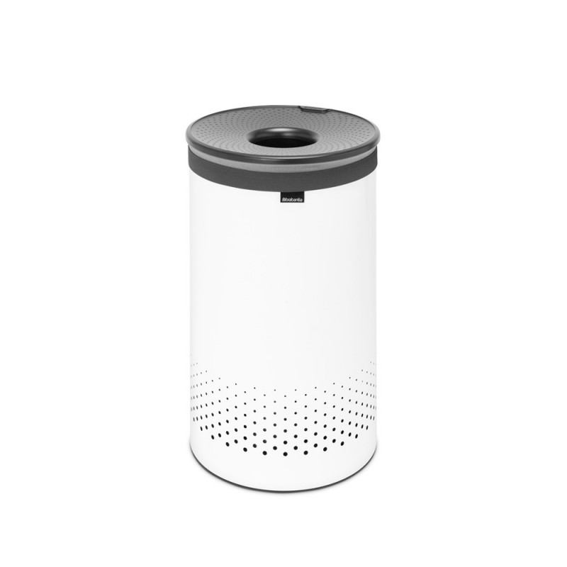 Cos de rufe Brabantia 1004179, 60 L, Capac din plastic, Umplere fara deschidere, Orificii aerisire, Alb