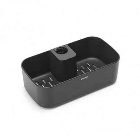 Organizator de duș Brabantia ReNew 1004186, 7.5x13.3x24.4 cm, Fund cu găuri de apă, Rezistent la coroziune, Gri închis