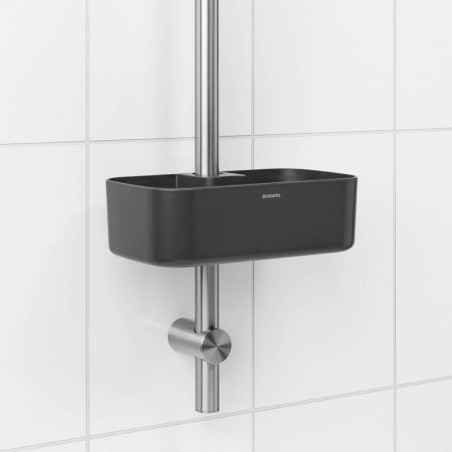 Organizator de duș Brabantia ReNew 1004186, 7.5x13.3x24.4 cm, Fund cu găuri de apă, Rezistent la coroziune, Gri închis