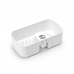 Organizator de duș Brabantia ReNew 1004187, 7.5x13.3x24.4 cm, Fund cu găuri de apă, Rezistent la coroziune, Alb