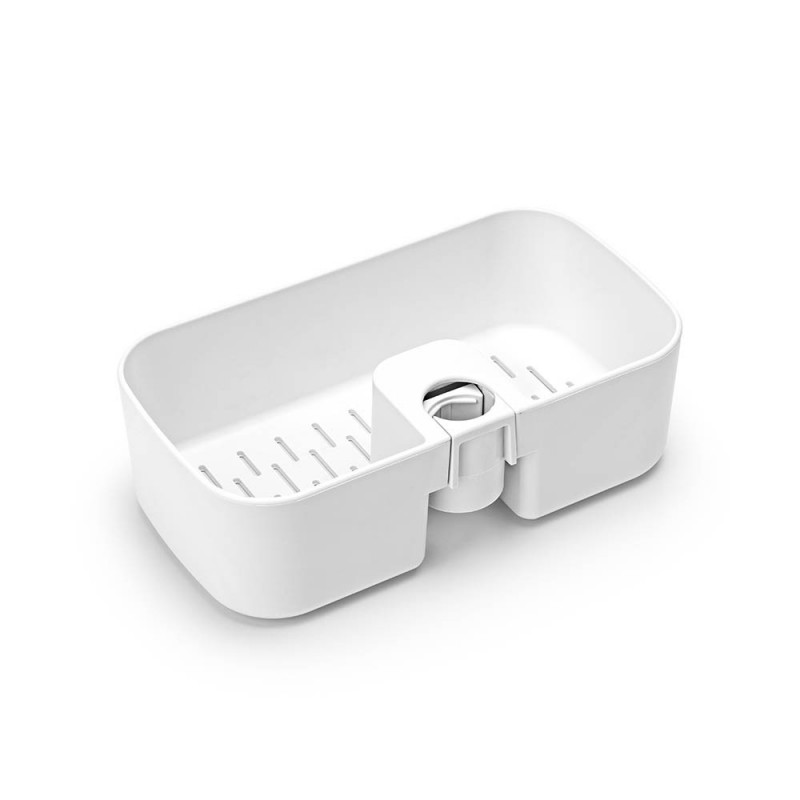 Organizator de duș Brabantia ReNew 1004187, 7.5x13.3x24.4 cm, Fund cu găuri de apă, Rezistent la coroziune, Alb