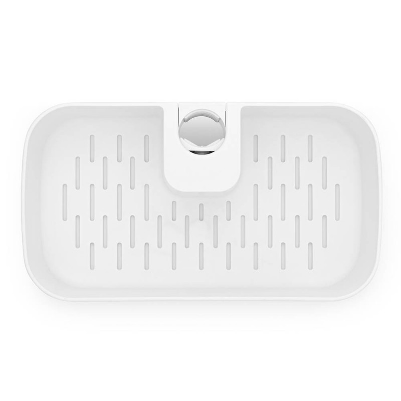 Organizator de duș Brabantia ReNew 1004187, 7.5x13.3x24.4 cm, Fund cu găuri de apă, Rezistent la coroziune, Alb