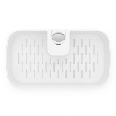 Organizator de duș Brabantia ReNew 1004187, 7.5x13.3x24.4 cm, Fund cu găuri de apă, Rezistent la coroziune, Alb