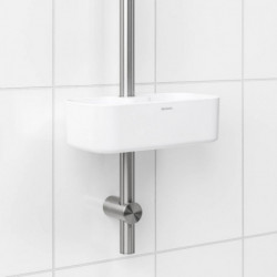 Organizator de duș Brabantia ReNew 1004187, 7.5x13.3x24.4 cm, Fund cu găuri de apă, Rezistent la coroziune, Alb