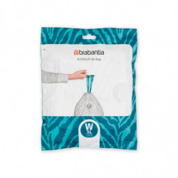 Saci de gunoi Brabantia PerfectFit NewIcon N 1005489, dimensiune W, 5 L, 40 buc, Alb