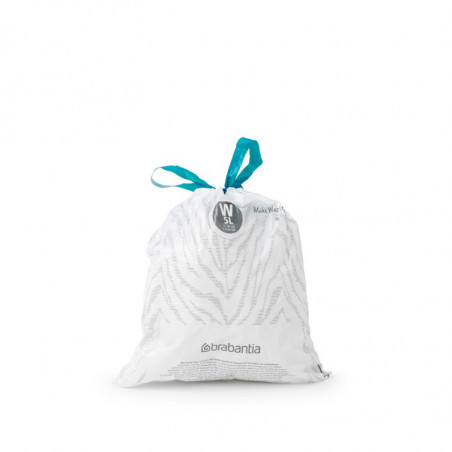 Saci de gunoi Brabantia PerfectFit NewIcon N 1005489, dimensiune W, 5 L, 40 buc, Alb