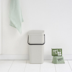 Brabantia Coș de colectare selectivă a deșeurilor Sort&Go 1005516, 16 l, Mâner, Montabil pe perete, Gri deschis