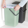 Cos de gunoi colectare selectiva Brabantia Sort&Go 1005518, 2x16 L, Montare pe usa dulapului, Gri/Verde