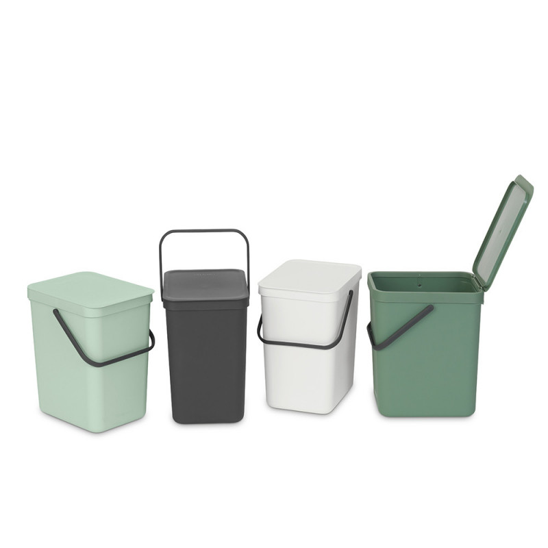 Brabantia Coș de colectare selectivă a deșeurilor Sort&Go 1005522, 25 l, Mâner, Montabil pe perete, Verde deschis