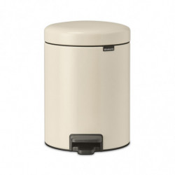 Cos de gunoi cu pedala Brabantia NewIcon 1005527, 5 L, Inchidere lina, Baza antiderapanta, Bej