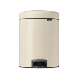 Cos de gunoi cu pedala Brabantia NewIcon 1005527, 5 L, Inchidere lina, Baza antiderapanta, Bej